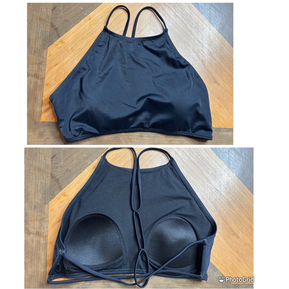 LA Hearts by PacSun strappy black racer back bikini top